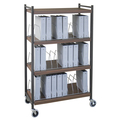 Omnimed Std Vertical Open Chart Rack 4 Shelves 30 Binder Capacity in Woodgrain 260003-WG